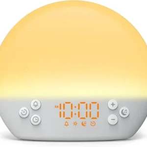 KEPLUG Sunrise Alarm Clock Wake Up Light White Noise Machine Bedside Dimmable