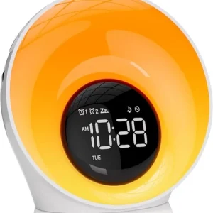 Wake Up Light Sunrise Alarm Clock,White Noise Sound Machine with 30 Soothing