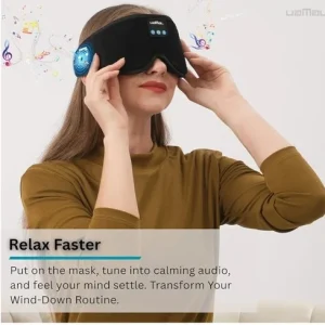 Bluetooth Sleep Mask Headphones 100% Blackout 3D Deep Eye Mask with Headphone Bl
