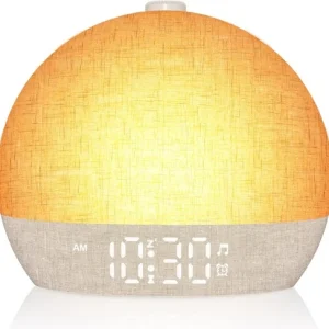 Wake Up Light Sunrise Alarm Clock,White Noise Machine with 30 Soothing Sounds