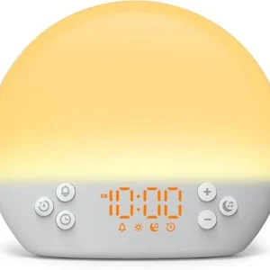 Sunrise Alarm Clock Wake Up Light Digital Alarm Clocks Bedside 30 Soothing Sound